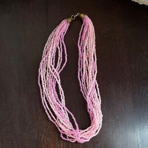 Vintage Pink Multi-Strand Necklace